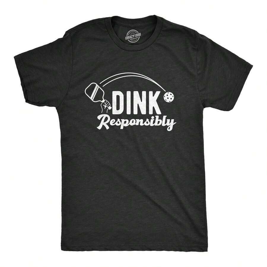 Camiseta unisex de manga corta, para hombreDinkDe manera responsableTCamisaDivertidoPickleballPalaBromaTeeparaChicosDivertidoTCamisasPickleBalónRopaparaHombresGenialAcondicionamiento físicoCortoMangaNovedadCamisetasNegro-Playeras XXLhombre, , , Dazymujer,romwehombres, bohochic,maestrasregalos,camisetaparaconjuntos de mujercon curvasparamu,y2k, - Negro - Ver 1