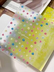 1 Foglio di adesivi per unghie con fiori piccoli e freschi a forma di conchiglia, decorazioni per unghie fai-da-te con fiori a 5 petali versatili - Multicolore - Visualizzare 2