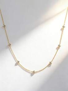 ConiiW A Classic And Romantic 925 Sterling Silver 0.7-Carat Moissanite Choker, Perfect For Everyday Wear Or Parties. - Gold - View 8