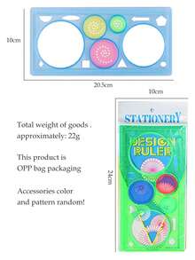 NEUSNEY 透明萬花筒繪畫套裝，多功能文具藝術用品，適合學生與兒童的神奇創意繪畫，禮物。部分配件隨機附贈，尺顏色隨機出貨。 - 彩色 - 查看 14