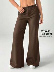 Nuevos pantalones de traje de estilo casual de cintura baja para otoño e invierno - Café integral - Ver 9