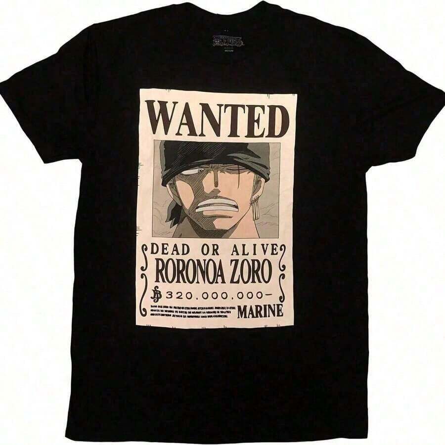 One Piece Roronoa Zoro Bounty T-Shirt - Officially Licensed Tops, Men, Blouses - Black - View 1