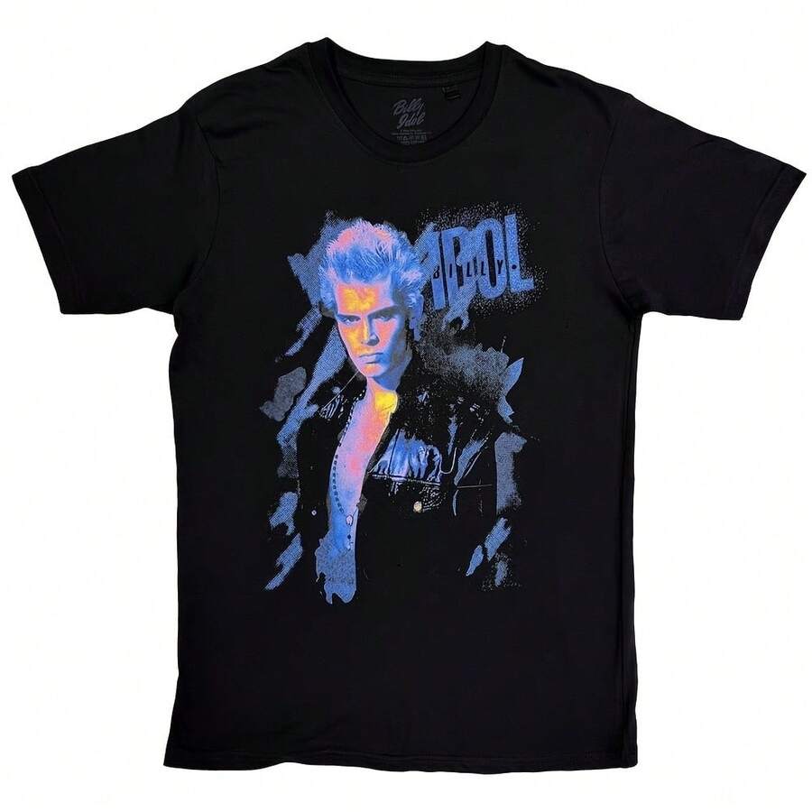 Billy Idol Blue Profile Official T-Shirt Mens - Black - View 1