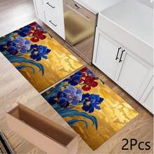 1 件金色鸢尾花印花吸水垫/晾干垫，适用于咖啡机、餐具 - 吸水性强的聚酯纤维桌面保护垫，带橡胶防滑垫，可用于厨房台面装饰、家庭酒吧和餐桌。 - 彩色 - 查看 13