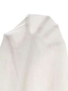 Vestido corto de manga larga con cuello de corazón, manga farol y busto fruncido en blanco - Blanco - Ver 9