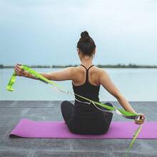 1pc 2.4m Non-Elastic Yoga Leg Stretching Strap With 12 Loops, Stretching Poster Included, Suitable For Yoga And Fitness - Multicolor - View 12