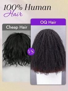 OQ Peluca de encaje frontal de cabello humano rizado asiático de 18-30 pulgadas con densidad del 200%, línea del cabello previamente recortada, color negro natural, fácil de usar para principiantes, sin necesidad de pegamento, liviana y cómoda para uso diario - S1 - Ver 10