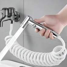 Retractable Bidet Sprayer Set, Made Of ABS Material Handheld Toilet Sprayer With Spring Hose, High Pressure Bidet Sprayer Head For Personal Hygiene, Pet Cleaning And Floor Cleaning - Spray Gun - View 2