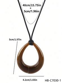 Bộ 2 dây chuyền hạt cườm hình học tối giản, thanh lịch, thời trang với mặt dây chuyền hình giọt nước, chất liệu da và nhựa màu nâu, phù hợp cho nữ giới đeo hàng ngày, dự lễ hội và các dịp lễ. - màu nâu - Xem 9
