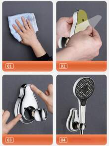 Giá đỡ vòi sen 1 cái có thể xoay và điều chỉnh, không cần khoan, có thể tháo rời, gắn tường bằng giác hút chống thấm nước. Thiết bị phòng tắm - giá treo đồ trong phòng tắm - Xem 7