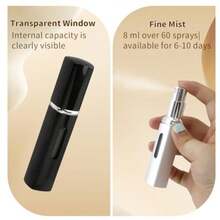 6 PCS Portable Refillable Travel Perfume Atomizer, 8ml Cologne Travel Spray Bottle Empty, Mini Refill Perfume Sprayer Dispenser For Women Men, Unique Bottom-Filling Leak-Proof Scent Pump Case - Đen/Bạc/Hồng/Vàng/Đỏ/Xanh dương - Xem 5