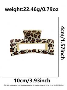 3pcs Leopard Print Hair Clips, Suitable For Casual Outings, Bohemian Style, Suitable For Summer Wear Summer Hair Accessories Vacay Claw Clips - Multicolor 7 - View 5