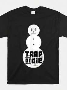 Camiseta negra con un estampado de un muñeco de nieve blanco y enojado.|Diseño circular de tres capas con efecto de bola de nieve, cuello redondo casual y moderno, corte holgado, longitud de manga regular, bajo acampanado, una prenda imprescindible para los entusiastas del estilo urbano, camiseta de verano cómoda.playeras de hombre playeras oversize de mujer y2k camisa de mujer camisa blusa casual mujer blusa elegante mujer ofertas - Negro - Ver 6