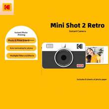 Kodak Máy ảnh chụp ảnh lấy liền C210R cầm tay, màn hình 2 inch, in màu 4 lớp, ảnh không phai màu, kiểu dáng Mini Shot2 Retro, phong cách phim cổ điển, in ấn di động, bộ máy ảnh chụp ảnh lấy liền mini. - Xem 12