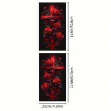 Pegatina de coche con patrón de cruz de rosa roja brillante para decoración de vehículos, película protectora para el pilar B - Rosas rojas - Ver 6