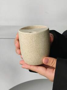 1pc Nordic Style Ceramic Coffee Cup With Cutout, Ins American Latte Coffee Cup, Home Drinking Cup, Portable Travel Mug, Festival Gift, Birthday Blessing, Party Supply, Gift For Boyfriend And Girlfriend Back To School - Multicolor - View 2