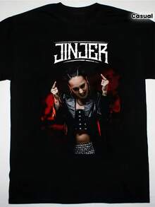 Unisex Tatiana Shmayluk Jinjer Band T-Shirts, Soft And Suitable For All Seasons, A Must-Have Urban Casual Fashion Item, Versatile For All Seasons, Affordable For Everyday Wear And A Perfect Christmas Gift For Fans And Friends - Ideal For Parties And Daily Wear, Perfect For Holidays And Playtime, Great For Parties And Family Vacations, Urban Fashion, Party Outfit, Summer Casual Wear. - 黑色 - 查看 1