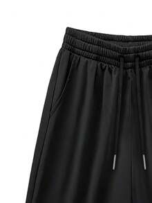 Plus Size, 2pcs Gradient Striped Letter Print Women's Casual Breathable Set In Black, White, Apricot, Red, Dark Gray, Brick Red, And Matcha Green - - Shorts - View 5