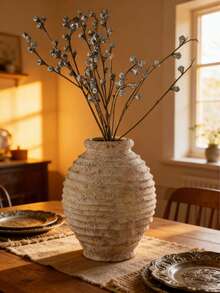 Jarrón de resina neutro adecuado para decoración de arte con flores secas, decoración del hogar estilo nórdico, adecuado para mesa de comedor, repisa de chimenea, entrada, dormitorio, jarrón estilo vintage adecuado para decoración de interiores estilo bohemio y rústico, y decoración de centro de mesa para bodas. Adecuado para jardín, césped, plantas en maceta, patio, porche, decoración de muebles, decoración de estilo hippie interesante, perfecto como regalo (Nota: tamaño del jarrón) - Nuevo modelo - Ver 1