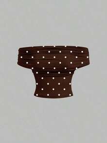 Camiseta de tirantes casual y minimalista con estampado de lunares negros para mujer - Multicolor 3 - Ver 4