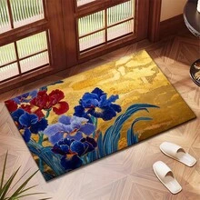 1 件金色鸢尾花印花吸水垫/晾干垫，适用于咖啡机、餐具 - 吸水性强的聚酯纤维桌面保护垫，带橡胶防滑垫，可用于厨房台面装饰、家庭酒吧和餐桌。 - 彩色 - 查看 2
