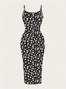 Vestido camisero de Body entero minimalista y casual con estampado de margaritas, adecuado para el verano - Multicolor 8 - Ver 2