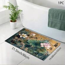 1件复古莲花印花沥水垫/吸水垫/晾干垫，适用于咖啡机、餐具 - 吸水性强的聚酯纤维桌面保护垫，带橡胶防滑垫，可用于厨房台面装饰、家庭酒吧和餐桌 - 彩色 - 查看 11