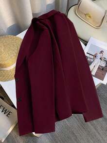 Chaqueta de blazer ajustada de manga larga y sexy para mujer, conjunto verde, chaqueta de traje para mujer, blazer verde para mujer, blusas sociales, ropa de oficina para mujer, ropa de negocios profesional, abrigo de invierno para mujer verde - Burdeos - Ver 2