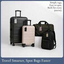 Brookstone Luggage Tags For Suitcases - 2 Pack Silicone Travel Tags With Steel Cable Loop, Name Card And Privacy Cover, Size One Size, Grey - ColorB - View 6