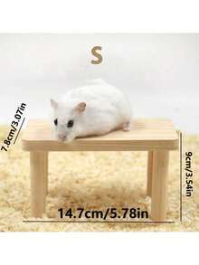 2件套仓鼠木制平台玩具，S/M/L多种尺寸可选（表面光滑，厚实耐用），满足不同仓鼠的需求，趣味攀爬玩具，打造丰富的栖息地，小型宠物玩具 - 查看 12
