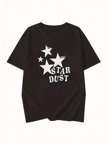 Camiseta de mujerBlusas para dama casuales , flash oferta ,con su tampado de patrón único y su material de algodón transpirable, este artículo es la prenda ideal para la primavera y verano de 2026, perfecta tanto para el uso diario en casa como para vacaciones o fiestas: un artículo imprescindible de la moda.ropa urbanaCómoda y ligera - Negro - Ver 4