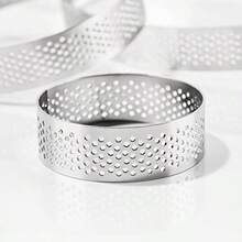 Stainless Steel Perforated Tart Rings For Baking Nonstick Cake Mould Metal Pastry Mold For Fruit Tartlet - Bạc - Xem 7