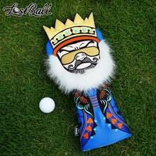 WUDAY King Shaped Golf Club Head Cover, Made Of Synthetic Material With Crown And Beard, Suitable For Golf Clubs, Blue Color - Multicolor - View 6