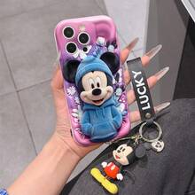 Disney Mickey Mouse Phone Case With Mickey Charm And Mickey Lanyard - Cute Mickey Mouse Protective Case With Blue Hoodie And Butterfly Design, Equipped With Delicate Mickey Decorative Lanyard For Easy Carrying, Compatible With IPhone 17, 16, 15, 14, 13, 12, 11 Pro Series, Ideal For Birthdays, Holidays, Anniversaries, Graduation Gifts, Or Any Special Occasion To Surprise Family, Friends, Classmates, And Loved Ones. - trắng - Xem 1