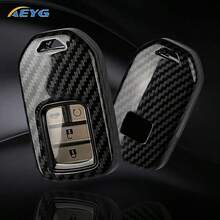 Carbon Fiber Style ABS Car Key Case Cover For CRV CR-V Fit Civic Accord HR-V HRV City Odyssey XR-V Protected Keyless Fob Shell Accessories - Model a - View 3