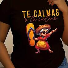 Camiseta Mujer Cuello Redondo Manga Corta Candy Candy Anime Retro Casual - Negro - Ver 1