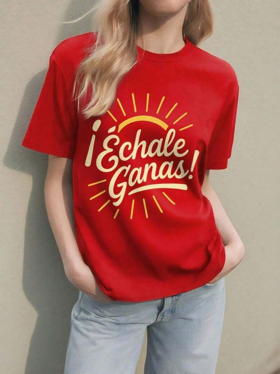 ofertas y liquidacionesPlayera Para Mujer,Échale Ganas, Camisetaplayera de hombretops sudaderas para mujer Y2k Camiseta Camisa De - Blanco - Ver 1