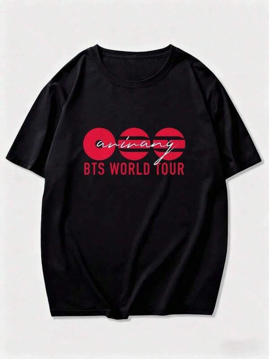 Global Music Idol Graphic T Shirt Y2K Retro Streetwear Casual TopS ARIRANG - rojo y blanco - Camiseta clásica de la gira mundial de Global Music Idol Graphic T Shirt Y2K Retro Streetwear Casual TopS 2026,y Pure Cotton Casual T-Shirt, Loose Short Sleeve Basic Top For Teen Girls Ladies, Versatile For Daily Wear Street  School Time Vacation Travel Dating Casual Outdoor Outing Clothesy2k playeras de hombre algodón camiseta de algodón mujer playeras de niño camisetas playeras de niña tops para adolescentes y8k mujer - Negro - Ver 1
