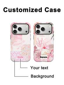 GIIPPA Custom Pink Vacation Style Phone Case, Suitable For IPhone 17/17 Air/17 Pro/17 Pro Max/16, Vacation Gift, Anniversary Gift, Valentine's Day Gift, Birthday Gift, Wedding Gift - Multicolor - View 1