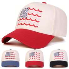 1pc Women's American Flag Truck Driver Hat, Embroidered Baseball Cap, Street Fashion Five-Panel Hat, Outdoor Sun Protection Casual Cap For Spring/Autumn Travel, Beach Vacation,Summer - Gạo xanh - Xem 2