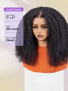 OQ Peluca de encaje frontal de cabello humano rizado asiático de 18-30 pulgadas con densidad del 200%, línea del cabello previamente recortada, color negro natural, fácil de usar para principiantes, sin necesidad de pegamento, liviana y cómoda para uso diario - S1 - Ver 6