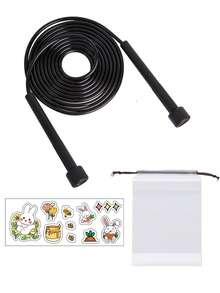 Portable Jump Rope Set With Drawstring Bag And Decorative Stickers, PVC Material Jump Rope Perfect For Fat Burning And Body Shaping, Essential For Home Fitness - Multicolor - View 9