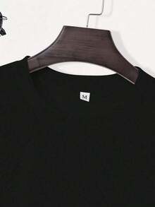 Camisetas manga corta mujer, Camiseta casual de hombre 100% algodón, con estampado de texto "Milano Italy", cuello redondo, manga corta, transpirable, blanca, para uso diario y estilo urbano. - Negro - Ver 3