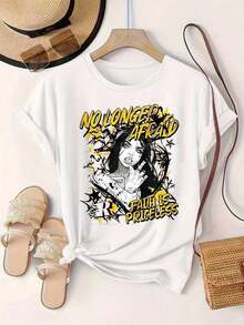 Women's Vintage Style Short Sleeve Casual T-Shirt - "No Longer Afraid Faith Is Priceless", Round Neck, Summer Top, Machine Washable, Ladies' T-Shirts, Casual Wear, Modern Style, Comfortable Fit

BlackFashion - 白色 - 查看 2