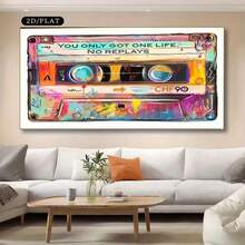 1 Stück, Retro Kassetten-Tape Dekorative Malerei, Vintage Kassetten-Stil Poster und Drucke, Musik-Liebhaber Leinwandmalerei, für Wohnzimmer, Büro, Schlafzimmer, Bar, Wanddekoration, Wandkunst, ohne Rahmen - 111 - Übersicht 4