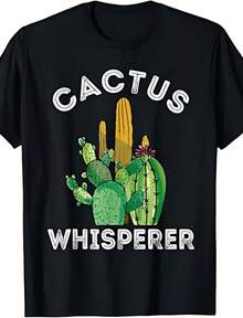 Solt T-Shirt For Cactus Lovers And Gardeners, With Cactus Design, For Men And Women, With Personality Pattern. - Black 8 - View 7