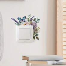 1/3pcs Watercolor Floral And Butterfly Pattern Light Switch Stickers, Removable Self-Adhesive Waterproof Wall Stickers, Suitable For Living Room, Bedroom, And Light Switch Decoration. - Switch Sticker - View 10