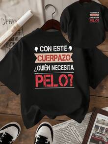 Frase divertida que celebra la confianza corporal con letras grandes y contraste atractivo mostrando energía positiva humor y empoderamiento femenino camisetas con doble impresión camiseta de mujer casual moderna y cómoda para uso diario - Negro - Ver 8