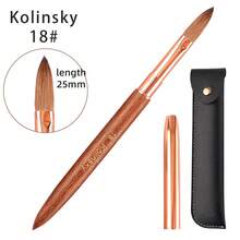 Cọ vẽ móng nghệ thuật bằng lông chồn Kolinsky chất lượng cao, màu vàng hồng ánh gỗ đàn hương, cọ chạm khắc, cọ dùng để nối dài móng acrylic. - màu xanh lá - Xem 19