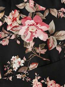 Vestido con abertura y lazo floral - Negro 2 - Ver 7